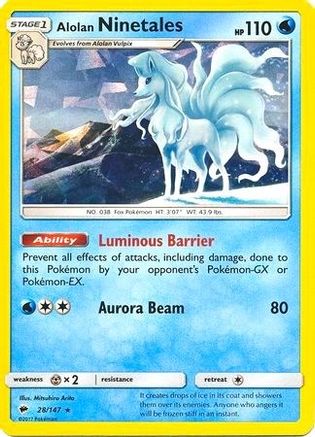 Alolan Ninetales - 28/147 (Cracked Ice Holo) (28) [Deck Exclusives] Holofoil