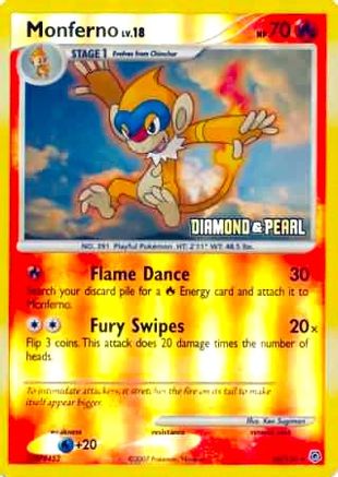 Monferno - 56/130 [Diamond & Pearl] (56) [Burger King Promos] Reverse Holofoil