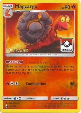 Magcargo - 24/168 (League Challenge) [1st Place] (24) [League & Championship Cards] Reverse Holofoil