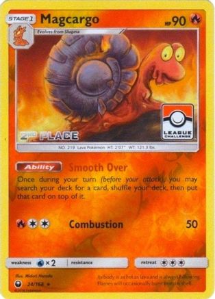 Magcargo - 24/168 (League Challenge) [2nd Place] (24) [League & Championship Cards] Reverse Holofoil