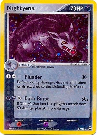 Mightyena - 18/108 (Cosmos Holo) (18) [Deck Exclusives] Holofoil
