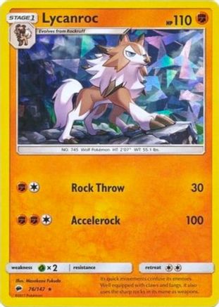 Lycanroc - 76/147 (Cracked Ice Holo) (76) [Deck Exclusives] Holofoil