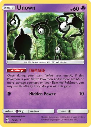 Unown (90) (90) [SM - Lost Thunder] Reverse Holofoil