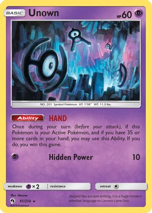 Unown (91) (91) [SM - Lost Thunder] Reverse Holofoil