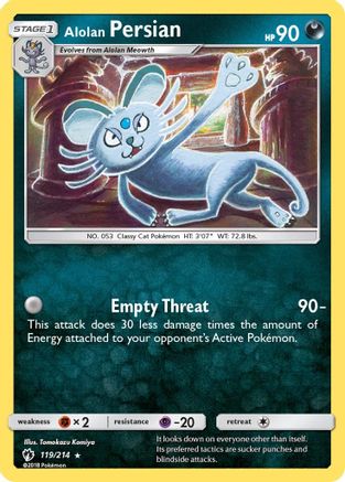 Alolan Persian (119) [SM - Lost Thunder] Reverse Holofoil