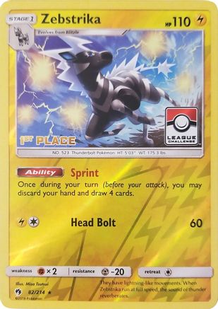Zebstrika - 82/214 (League Challenge) [1st Place] (82) [League & Championship Cards] Reverse Holofoil