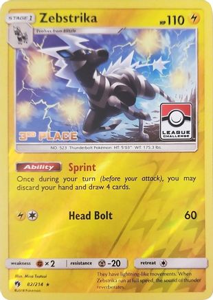 Zebstrika - 82/214 (League Challenge) [3rd Place] (82) [League & Championship Cards] Reverse Holofoil