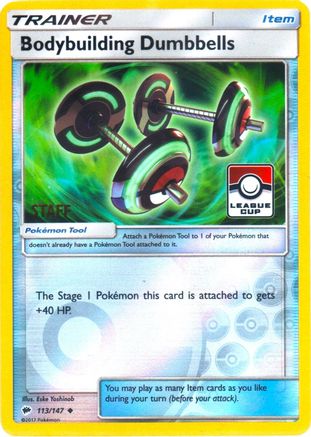 Bodybuilding Dumbbells - 113/147 (League Cup) [Staff] (113) [League & Championship Cards] Reverse Holofoil