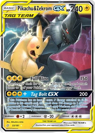Pikachu & Zekrom GX (33) [SM - Team Up] Holofoil