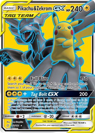 Pikachu & Zekrom GX (Full Art) (162) [SM - Team Up] Holofoil