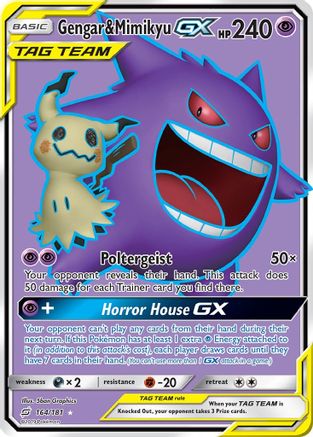 Gengar & Mimikyu GX (Full Art) (164) [SM - Team Up] Holofoil