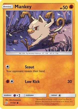 Mankey (71) [SM - Team Up] Reverse Holofoil