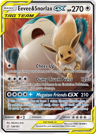 Eevee & Snorlax GX (120) [SM - Team Up] Holofoil