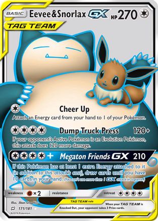 Eevee & Snorlax GX (Full Art) (171) [SM - Team Up] Holofoil