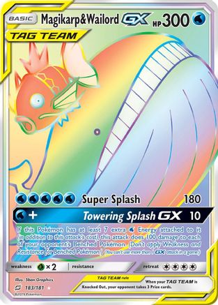 Magikarp & Wailord GX (Secret) (183) [SM - Team Up] Holofoil