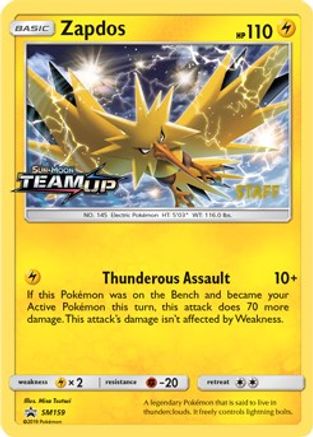 Zapdos - SM159 (Prerelease) [Staff] (SM159) [SM Promos] Holofoil