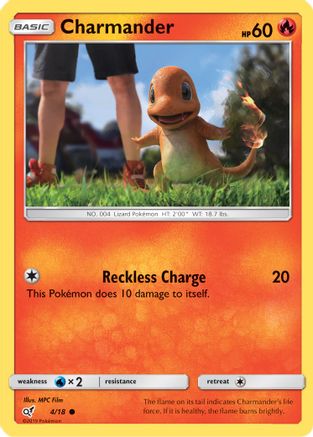 Charmander (Holo Common) (4) [Detective Pikachu] Holofoil