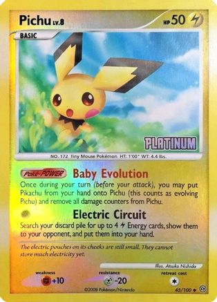 Pichu - 45/106 [Platinum] (45) [Burger King Promos] Reverse Holofoil