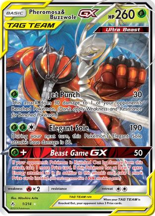 Pheromosa & Buzzwole GX (1) [SM - Unbroken Bonds] Holofoil
