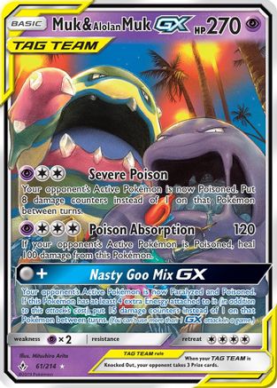 Muk & Alolan Muk GX (61) [SM - Unbroken Bonds] Holofoil