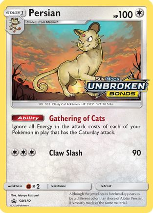 Persian - SM182 (Prerelease) (SM182) [SM Promos] Holofoil