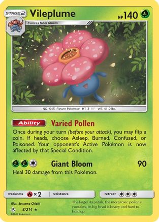 Vileplume (8) [SM - Unbroken Bonds] Holofoil