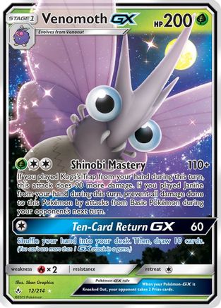 Venomoth GX (12) [SM - Unbroken Bonds] Holofoil