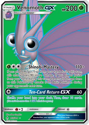 Venomoth GX (Full Art) (193) [SM - Unbroken Bonds] Holofoil
