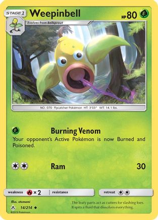 Weepinbell (14) [SM - Unbroken Bonds] Reverse Holofoil