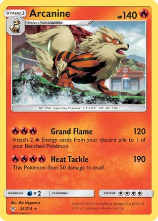 Arcanine (22) [SM - Unbroken Bonds] Holofoil