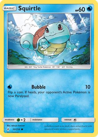 Squirtle (33) [SM - Unbroken Bonds] Reverse Holofoil