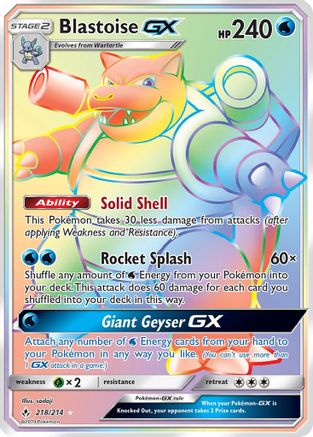 Blastoise GX (Secret) (218) [SM - Unbroken Bonds] Holofoil