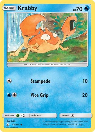 Krabby (46) [SM - Unbroken Bonds] Reverse Holofoil