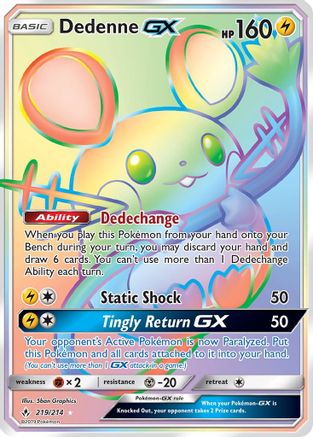 Dedenne GX (Secret) (219) [SM - Unbroken Bonds] Holofoil