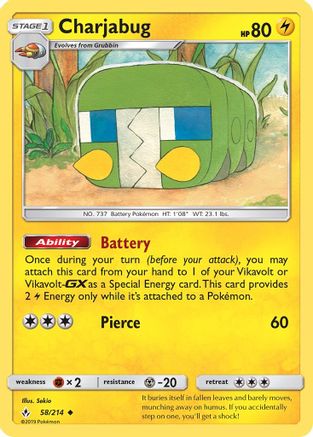 Charjabug (58) [SM - Unbroken Bonds] Reverse Holofoil