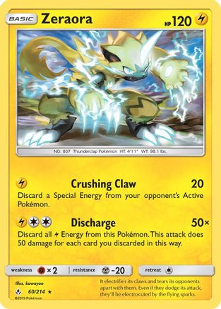 Zeraora (60) [SM - Unbroken Bonds] Reverse Holofoil