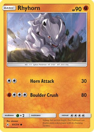 Rhyhorn (93) (93) [SM - Unbroken Bonds] Reverse Holofoil