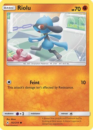 Riolu (102) [SM - Unbroken Bonds] Reverse Holofoil