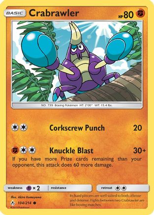 Crabrawler (104) [SM - Unbroken Bonds] Reverse Holofoil