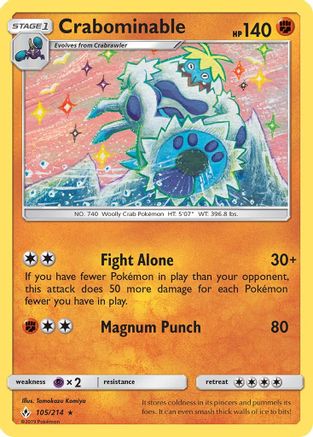 Crabominable (105) [SM - Unbroken Bonds] Reverse Holofoil