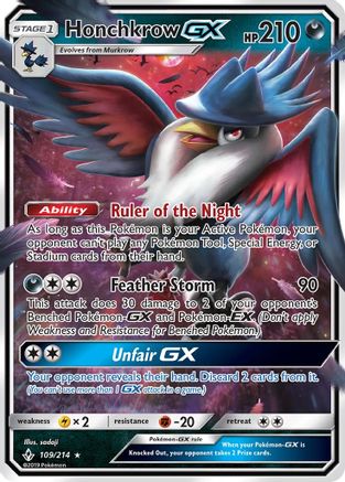 Honchkrow GX (109) [SM - Unbroken Bonds] Holofoil