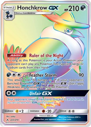 Honchkrow GX (Secret) (223) [SM - Unbroken Bonds] Holofoil