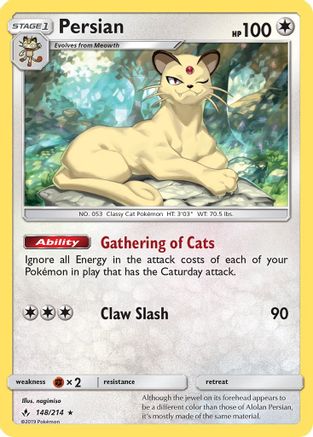 Persian (148) [SM - Unbroken Bonds] Reverse Holofoil