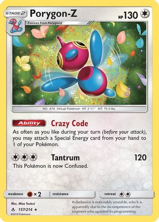 Porygon-Z (157) [SM - Unbroken Bonds] Holofoil