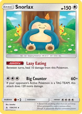 Snorlax (158) [SM - Unbroken Bonds] Holofoil