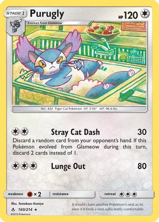 Purugly (160) [SM - Unbroken Bonds] Reverse Holofoil