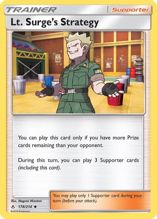 Lt. Surge's Strategy (178) [SM - Unbroken Bonds] Reverse Holofoil