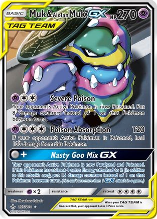 Muk & Alolan Muk GX (197) (Full Art) (197) [SM - Unbroken Bonds] Holofoil