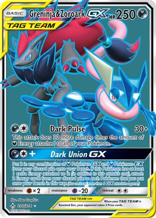Greninja & Zoroark GX (200) (Full Art) (200) [SM - Unbroken Bonds] Holofoil