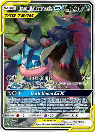 Greninja & Zoroark GX (201) (Alternate Full Art) (201) [SM - Unbroken Bonds] Holofoil